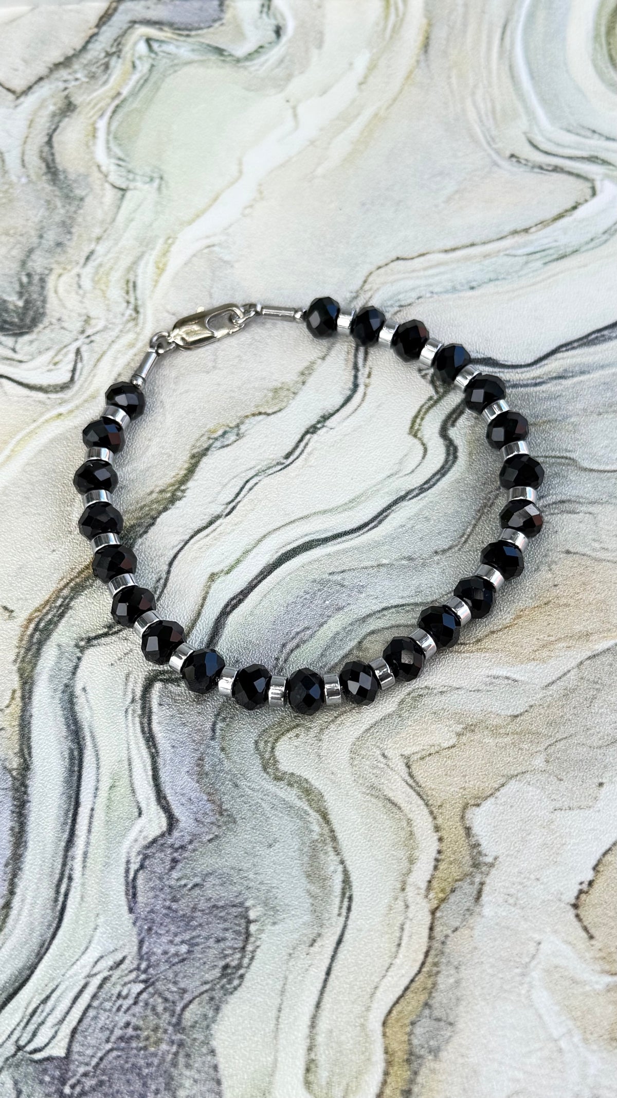  Onix Negro Pulsera de La Fuerza Interior