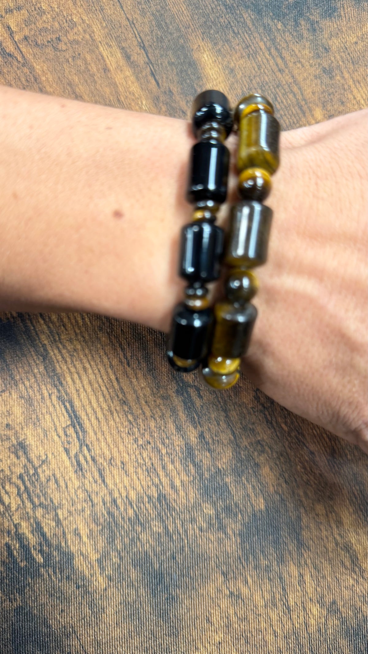 Tiger Eye Barrel Bead Bracelet