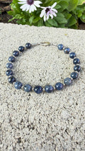 Iolite 6mm Bracelet, with Stainless Steel Lobster Clasp