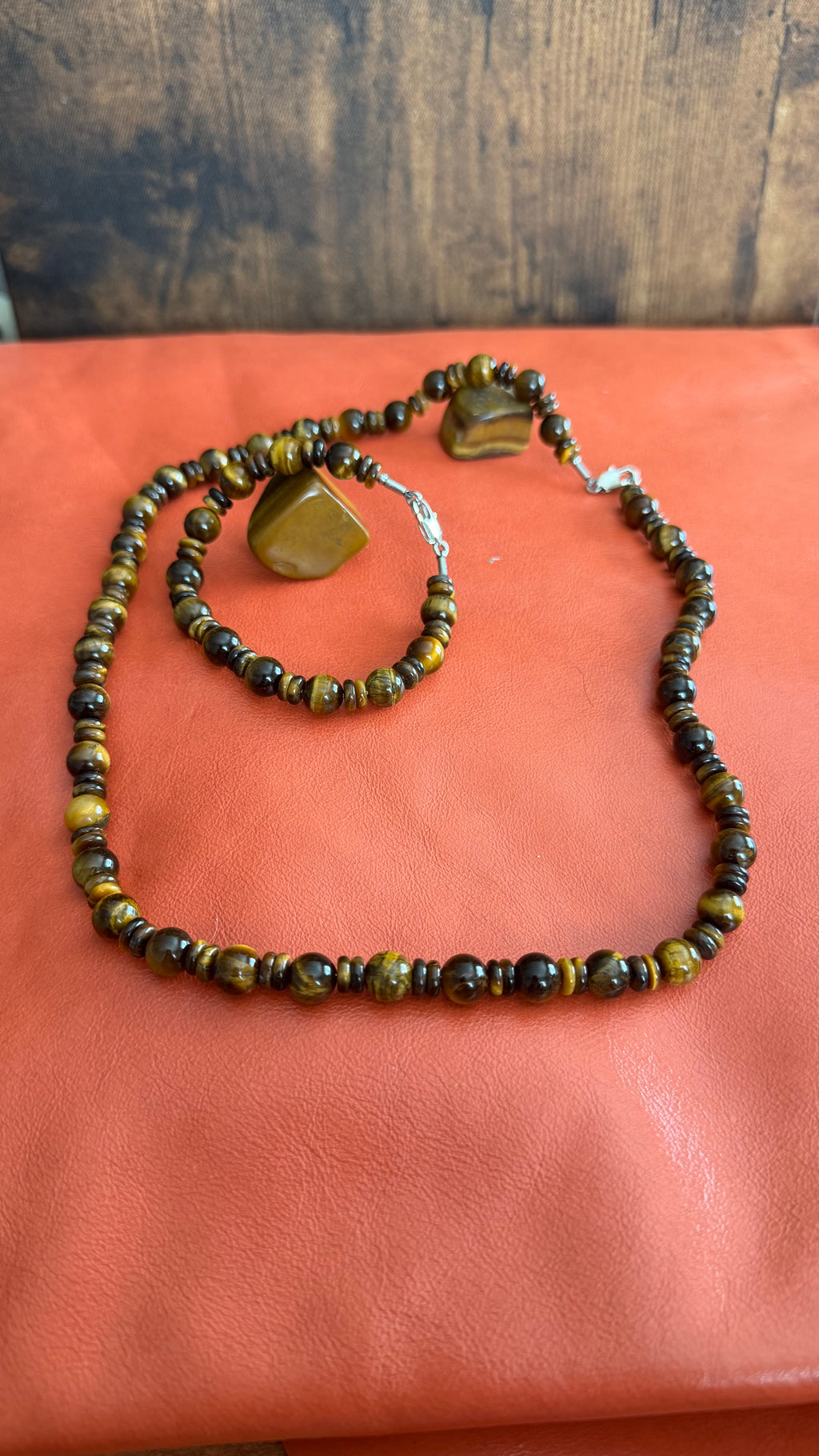 Tiger Eye Jewelry Set – Handmade Necklace & Bracelet