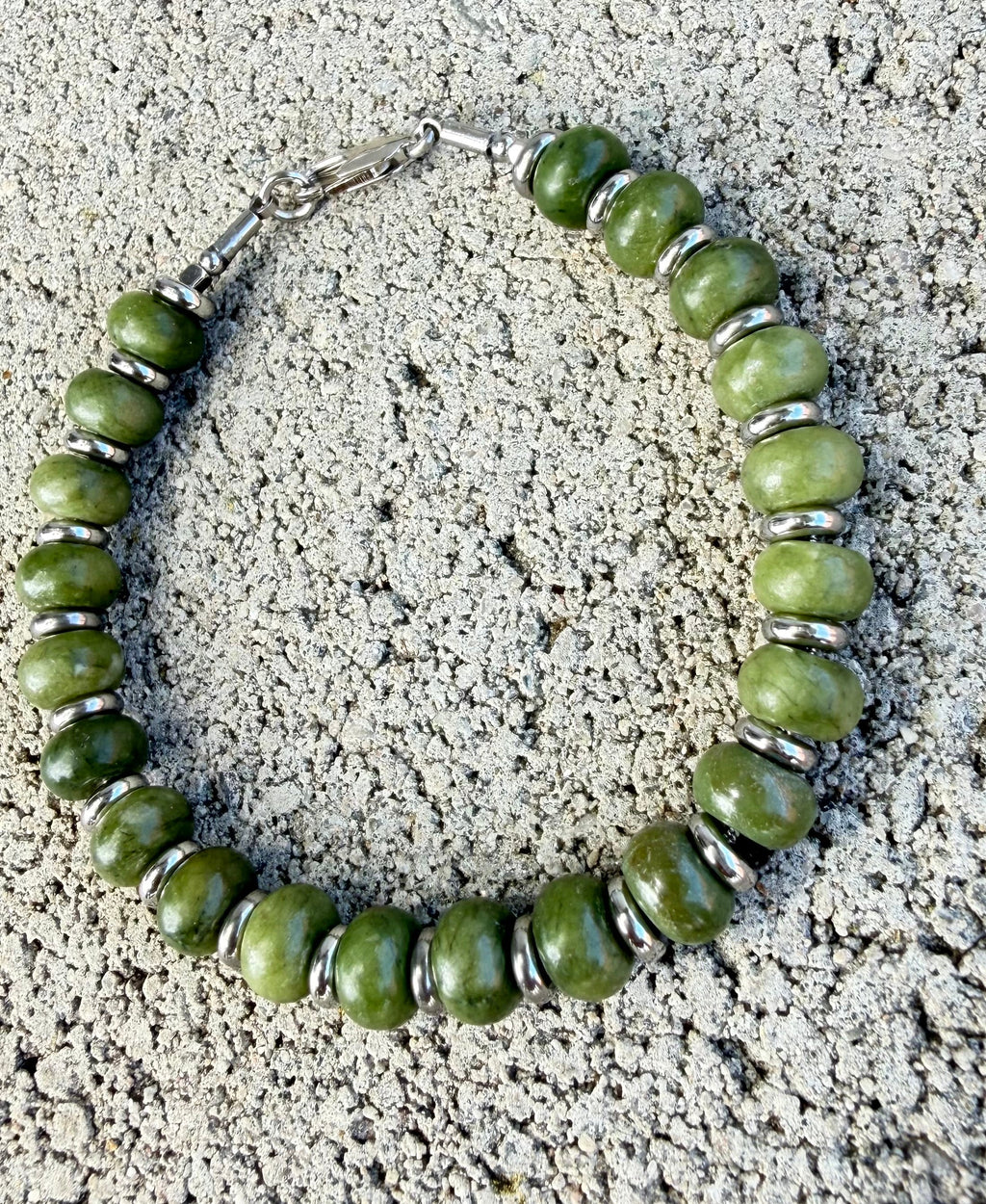 Olive Jade Good Luck Bracelet