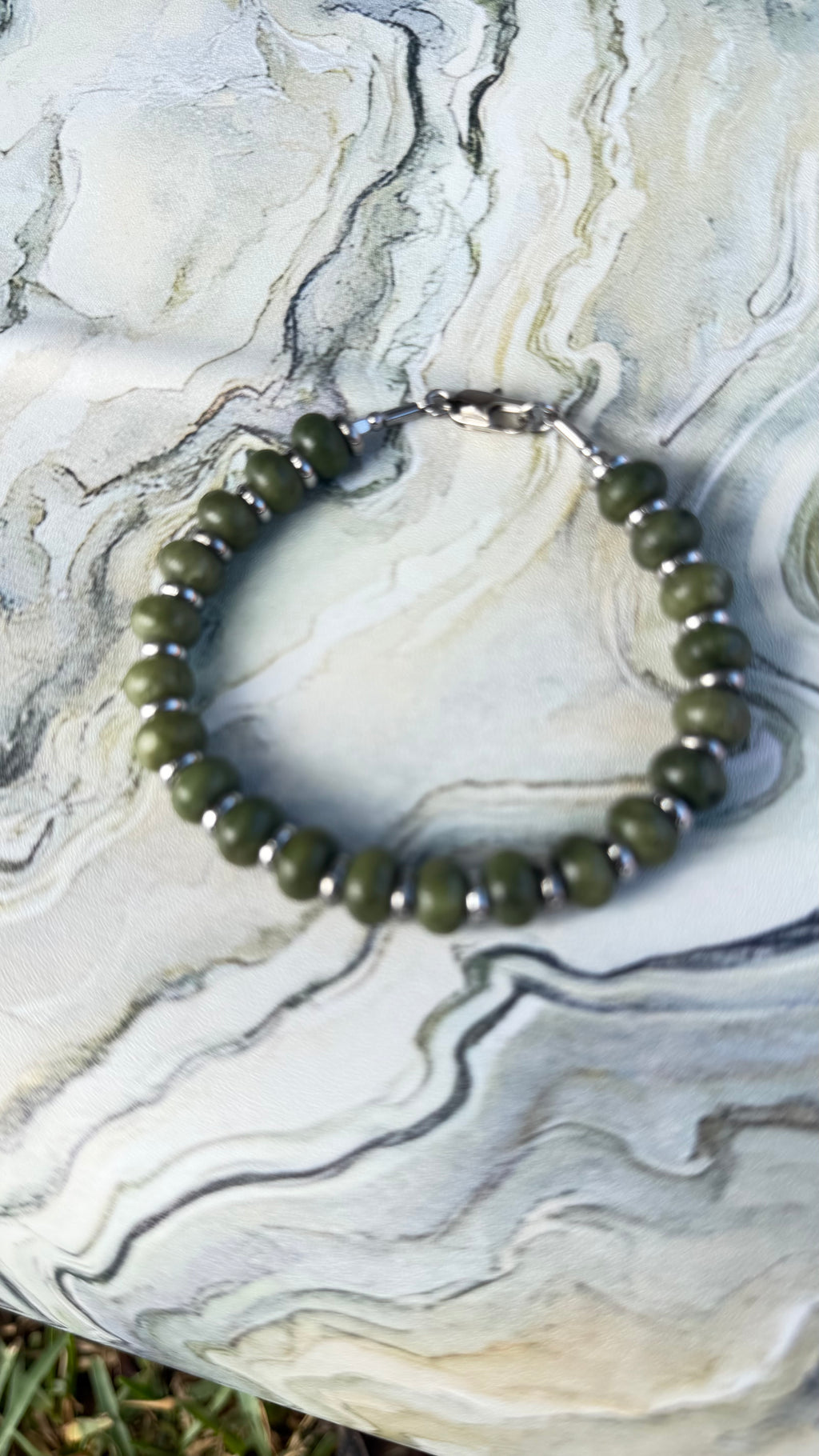 Olive Jade Good Luck Bracelet