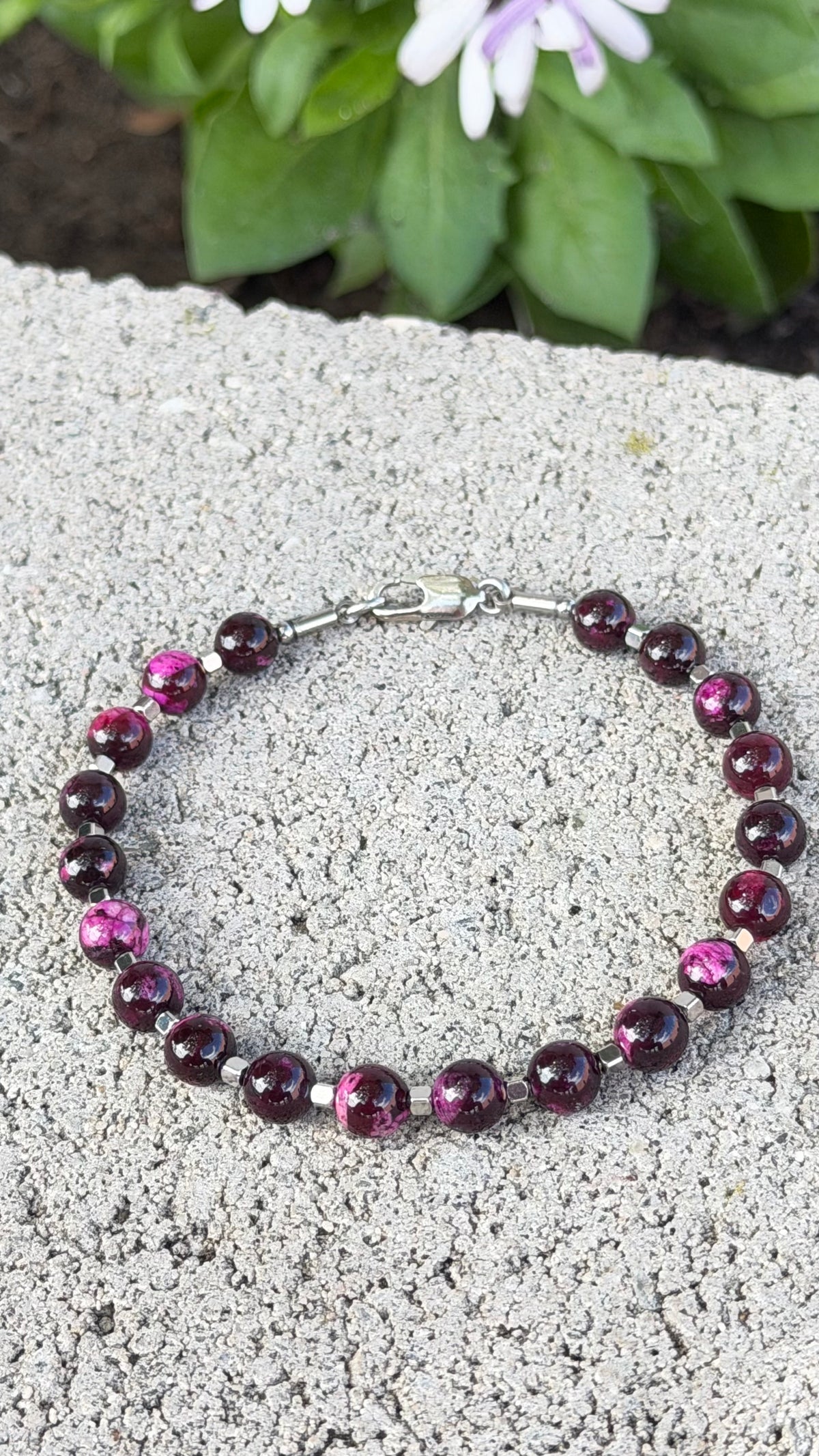 Agata Roja Púrpura Pulsera de la  Pasión