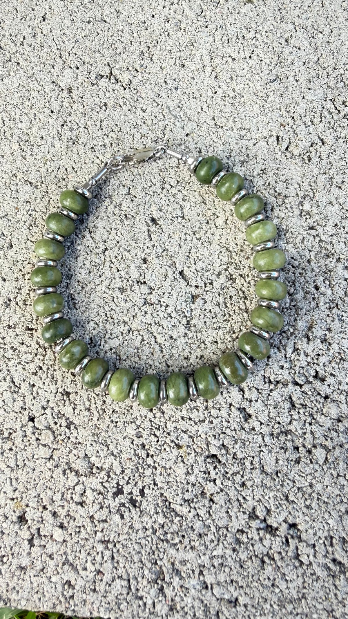Olive Jade Good Luck Bracelet