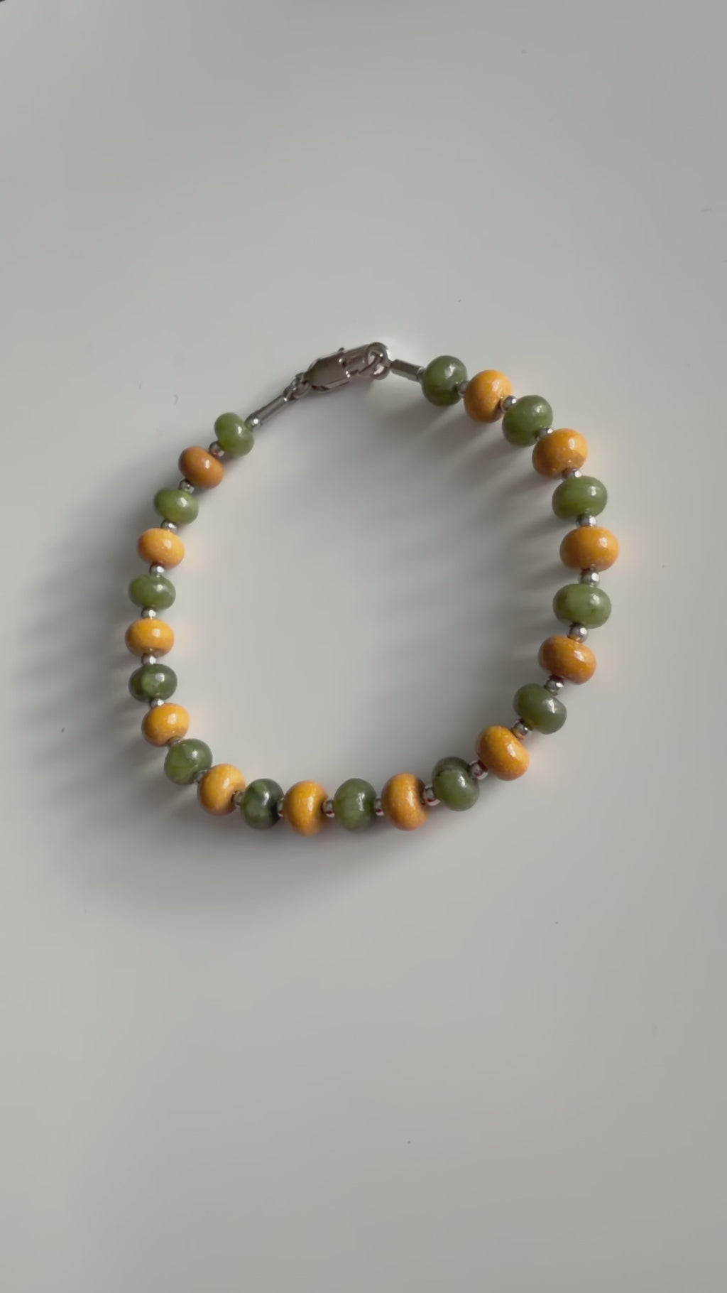  Jade Verde y Amarillo Pulsera de la Abundancia 