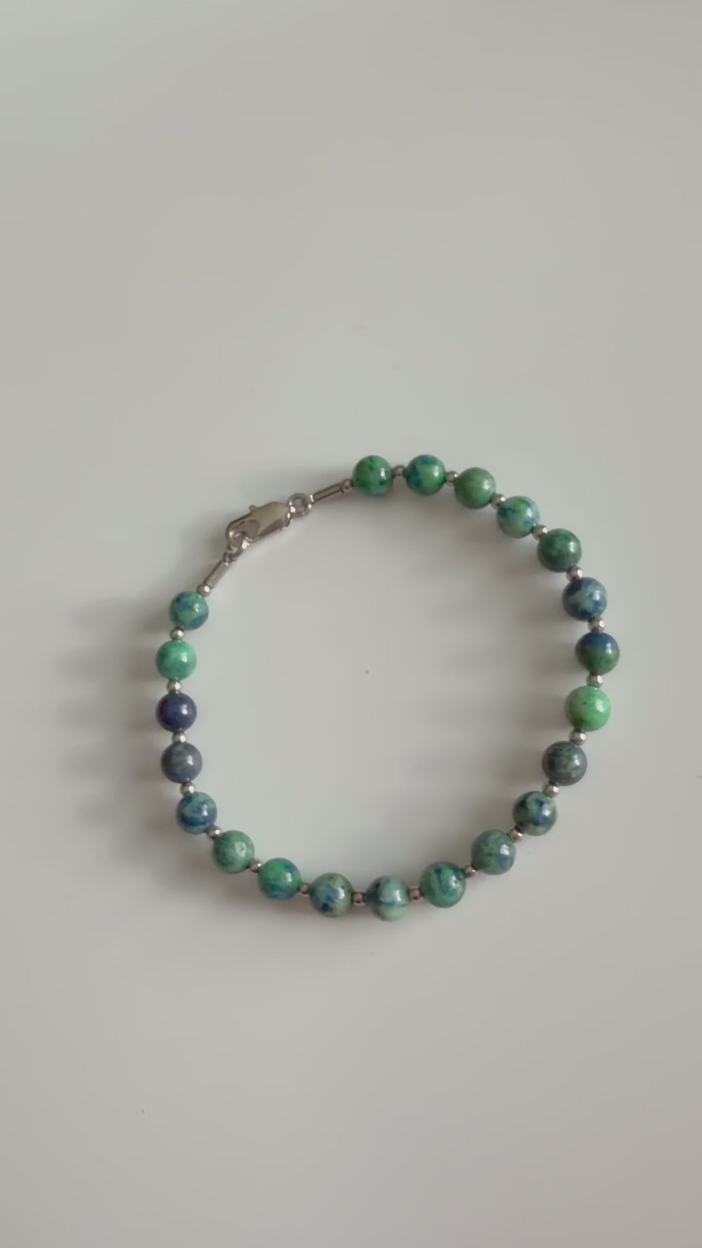 Chrysocolla 6mm Bracelet, with Stainless Steel Lobster Clasp