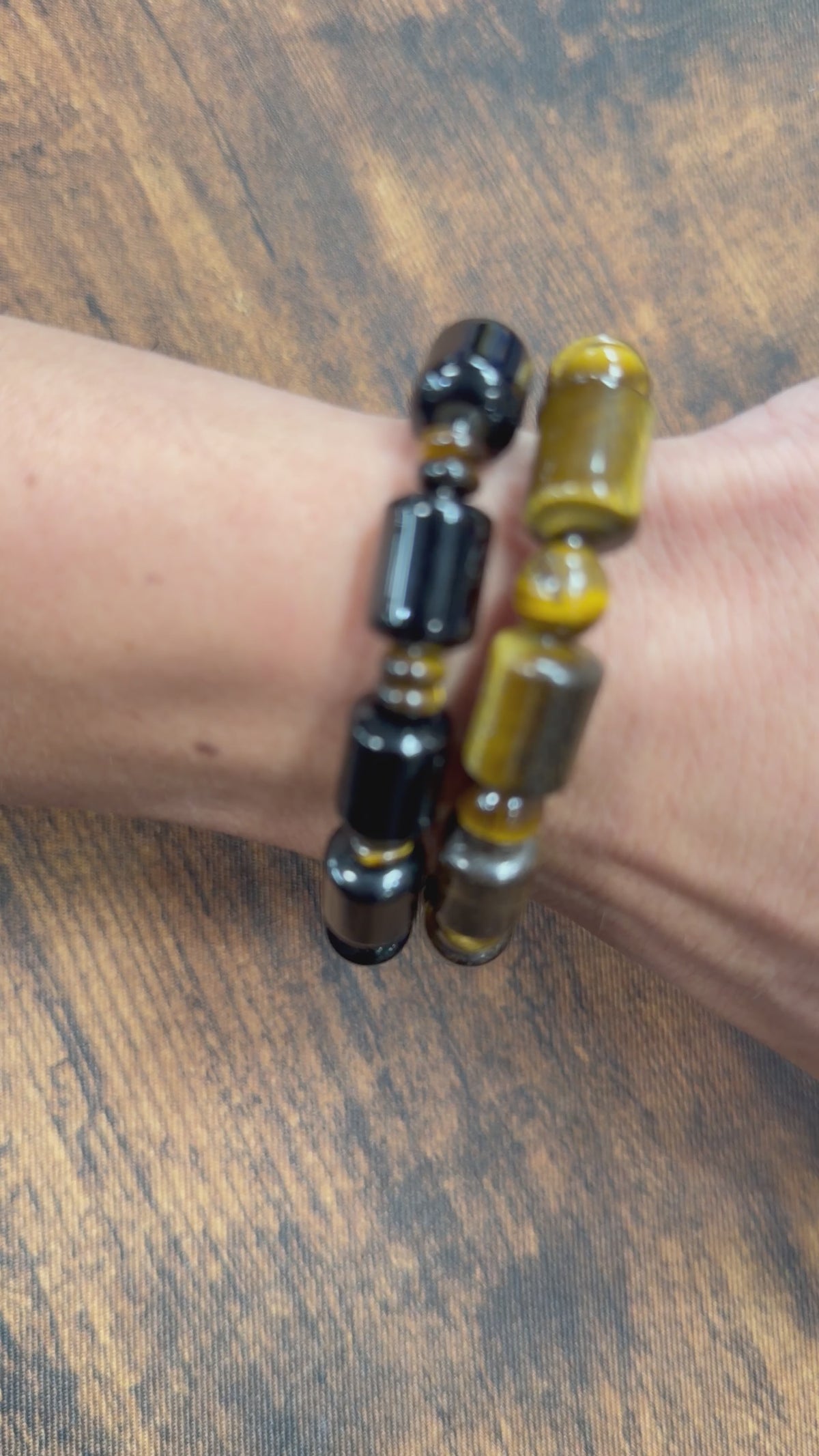 Tiger Eye Barrel Bead Bracelet